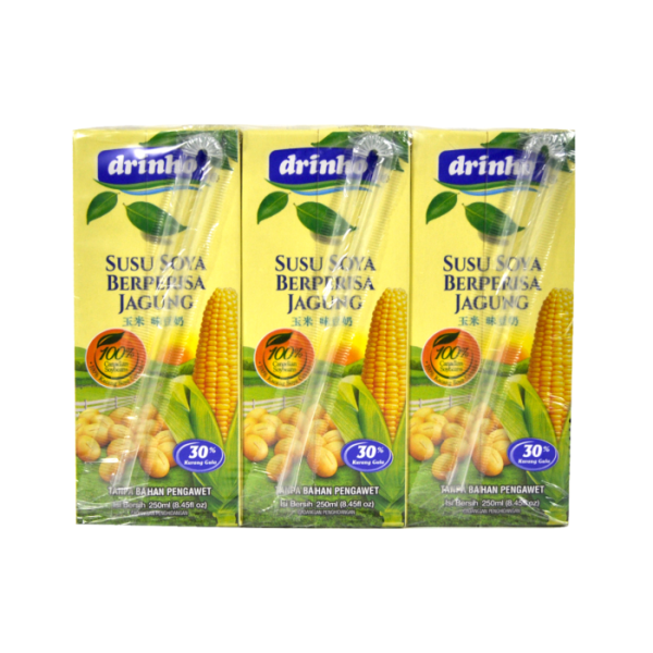 drinho-soy-milk-with-corn-flavour-6x250ml-front-1.png DRINHO Soya Milk Corn Flavour Drink 6x250ml